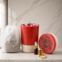 Picture of Attraction Ultimate Ritual | Love & Lust Soap, Candle, Bath Bag & Keychain Set
