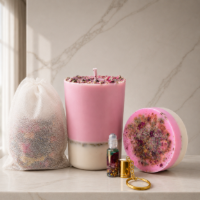Picture of Renewal Ultimate Ritual | Self Love & Self Growth Soap, Candle, Bath Bag & Keychain Set