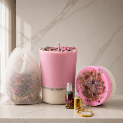Picture of Renewal Ultimate Ritual | Self Love & Self Growth Soap, Candle, Bath Bag & Keychain Set