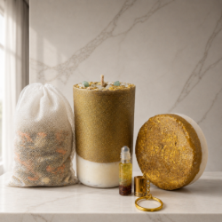 Picture of Abundance Ultimate Ritual | Money Soap, Candle, Bath Bag & Keychain Set